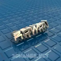 rawan in Blue Bling style - 3D name wallpaper