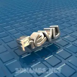 revu in Blue Bling style - 3D name wallpaper