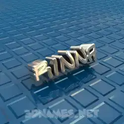 rinna in Blue Bling style - 3D name wallpaper