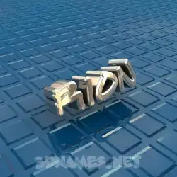 rion in Blue Bling style - 3D name wallpaper
