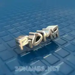 roma in Blue Bling style - 3D name wallpaper