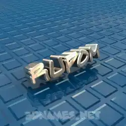 rupom in Blue Bling style - 3D name wallpaper
