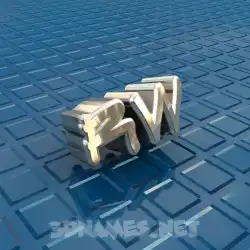 rw in Blue Bling style - 3D name wallpaper