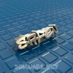 safen in Blue Bling style - 3D name wallpaper