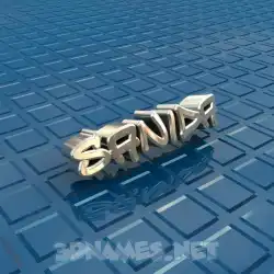 sanida in Blue Bling style - 3D name wallpaper