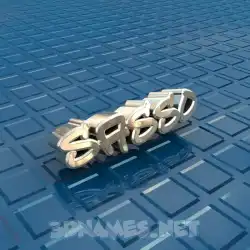sasso in Blue Bling style - 3D name wallpaper