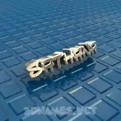 sathana in Blue Bling style - 3D name wallpaper