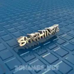 shahinaz in Blue Bling style - 3D name wallpaper