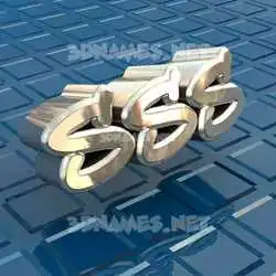sss in Blue Bling style - 3D name wallpaper