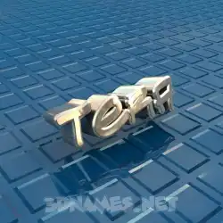 tera in Blue Bling style - 3D name wallpaper