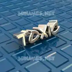toxic in Blue Bling style - 3D name wallpaper