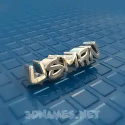 usman in Blue Bling style - 3D name wallpaper