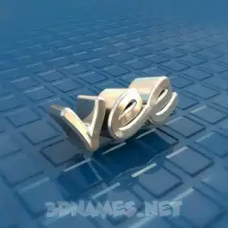 vee in Blue Bling style - 3D name wallpaper