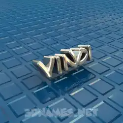 vinoi in Blue Bling style - 3D name wallpaper