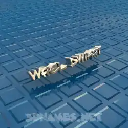 wael dwikat in Blue Bling style - 3D name wallpaper