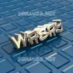 wasay in Blue Bling style - 3D name wallpaper