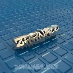 zaankoo in Blue Bling style - 3D name wallpaper