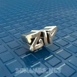 zip in Blue Bling style - 3D name wallpaper