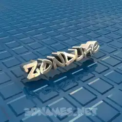 zonduke in Blue Bling style - 3D name wallpaper