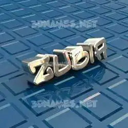 zubia in Blue Bling style - 3D name wallpaper