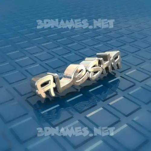 alesha in Blue Bling style - 3D name wallpaper