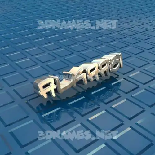 alkaabi in Blue Bling style - 3D name wallpaper