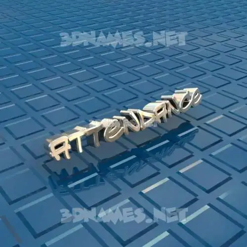attendance in Blue Bling style - 3D name wallpaper