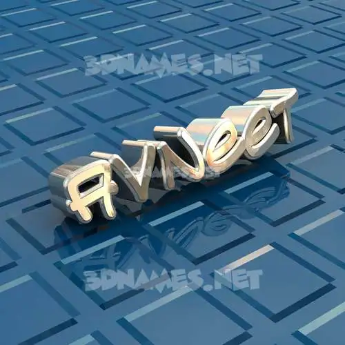 avneet in Blue Bling style - 3D name wallpaper
