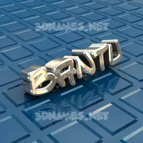 bantu in Blue Bling style - 3D name wallpaper