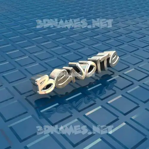 benoite in Blue Bling style - 3D name wallpaper