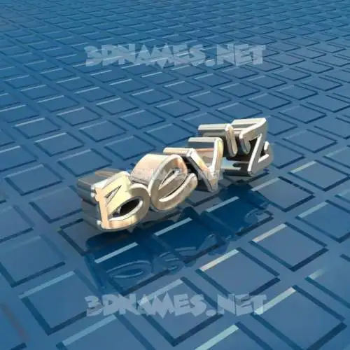 bev'z in Blue Bling style - 3D name wallpaper