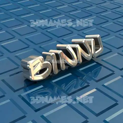 binnu in Blue Bling style - 3D name wallpaper