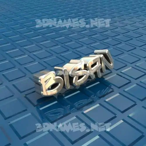 bisan in Blue Bling style - 3D name wallpaper