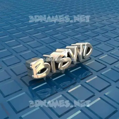 biswo in Blue Bling style - 3D name wallpaper