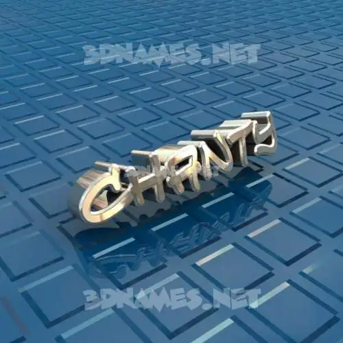 chanty in Blue Bling style - 3D name wallpaper