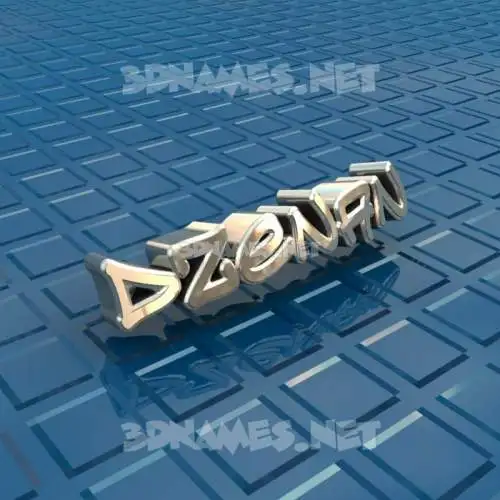 dzenan in Blue Bling style - 3D name wallpaper