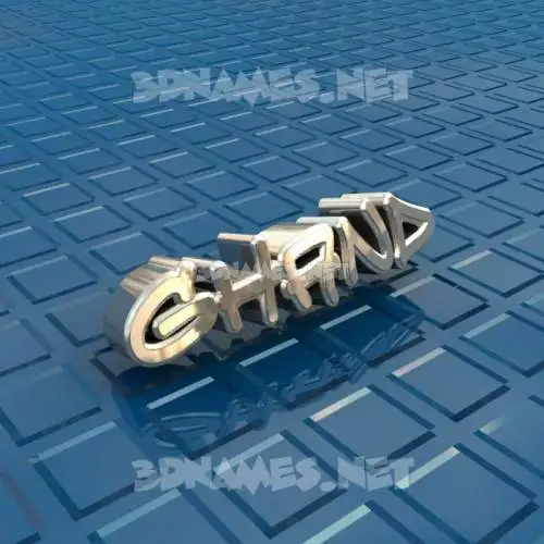 ghand in Blue Bling style - 3D name wallpaper