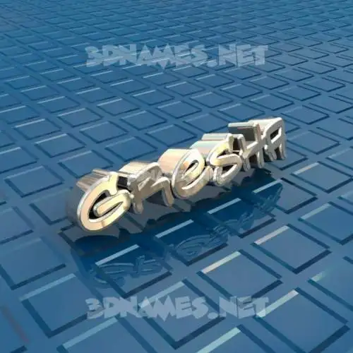 gresha in Blue Bling style - 3D name wallpaper
