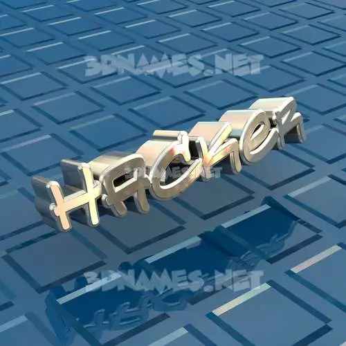 hacker in Blue Bling style - 3D name wallpaper