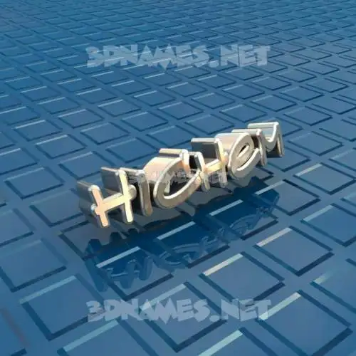 hichem in Blue Bling style - 3D name wallpaper
