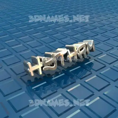 hytham in Blue Bling style - 3D name wallpaper