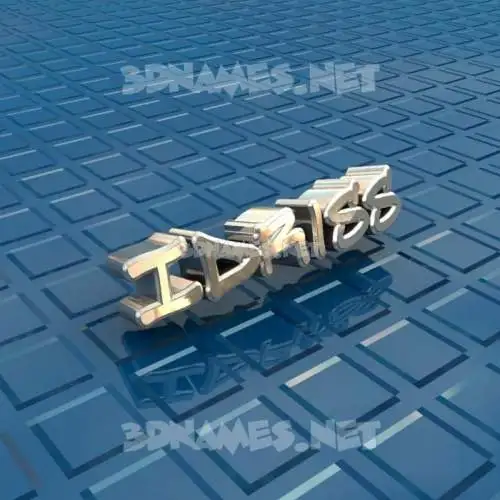 idriss in Blue Bling style - 3D name wallpaper