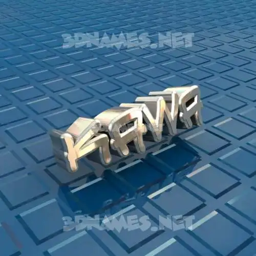kawa in Blue Bling style - 3D name wallpaper