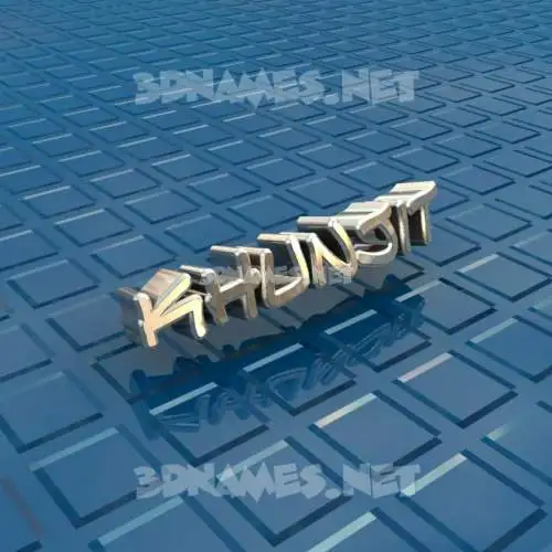 khunjit in Blue Bling style - 3D name wallpaper
