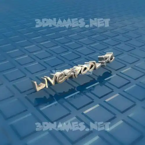 liverpool fc in Blue Bling style - 3D name wallpaper