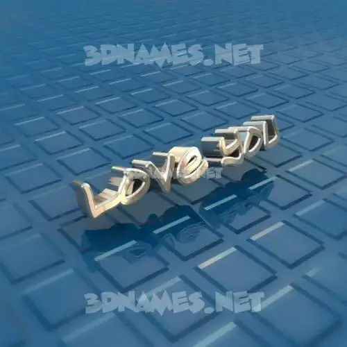 love you in Blue Bling style - 3D name wallpaper