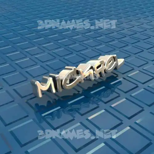 mickael in Blue Bling style - 3D name wallpaper