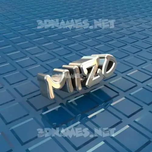 mizo in Blue Bling style - 3D name wallpaper