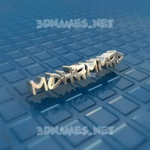 mohammad in Blue Bling style - 3D name wallpaper