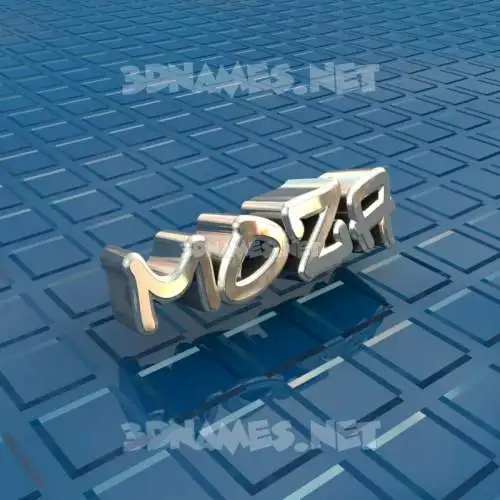 moza in Blue Bling style - 3D name wallpaper